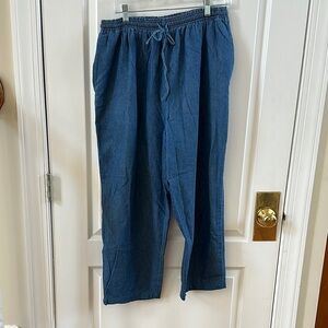 Casual Blue Drawstring Pants